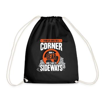 Drifting Motorsport racing car racer gift - Drawstring Bag - black - Front