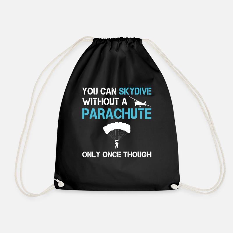 Skydiver Skydiving Skydiver Funny - Drawstring Bag - black