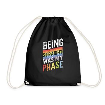 LGBT Pride Rainbow Being Straight - Drawstring Bag - black - Front