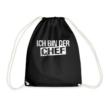 Ich bin der Chef - Selbstständiger Heimwerker - Turnbeutel - Schwarz - Vorne