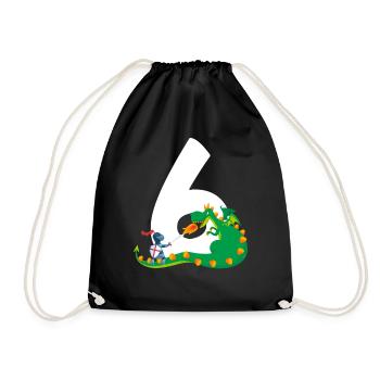 6ème anniversaire Chevalier Château 6 ans dragon - Sac de sport léger - noir - Devant