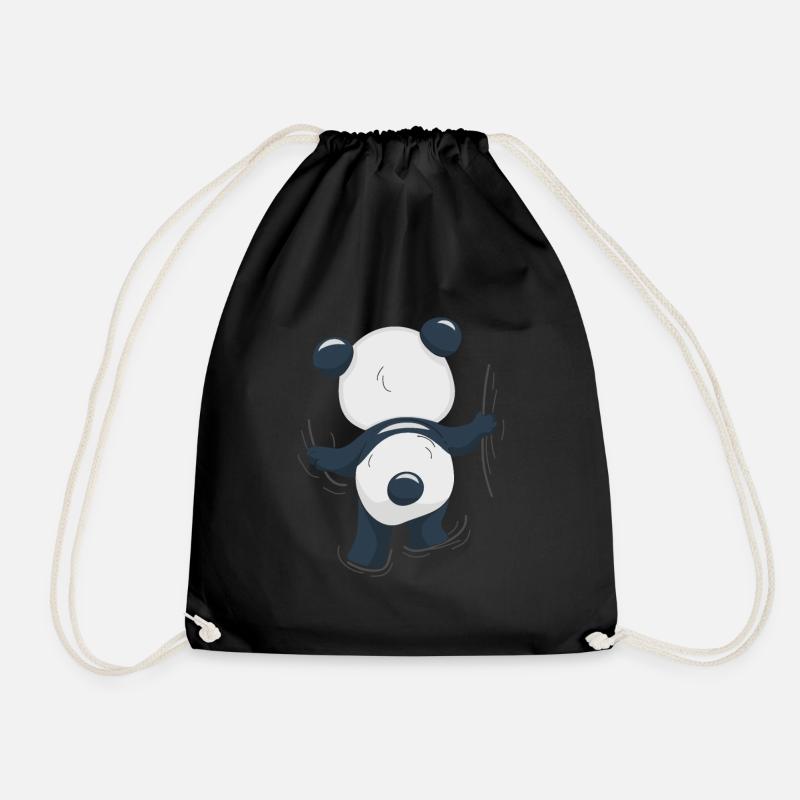 Kletter Panda Bär - Süße Pandas Panda Geschenk - Turnbeutel - Schwarz