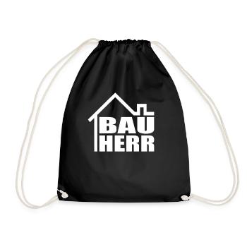 Bauherr Hausbau Bauherren Richtfest Haus Bauherr - Turnbeutel - Schwarz - Vorne