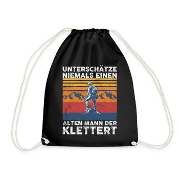 Geschenk Kletterer Boulderer klettern bouldern - Turnbeutel - Schwarz - Vorne