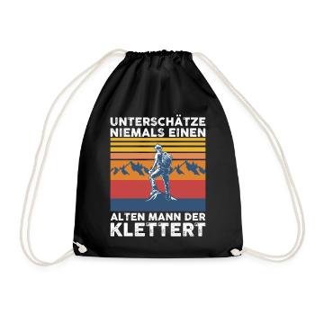 Lustiges Klettern Kletterer Männer Spruch - Turnbeutel - Schwarz - Vorne