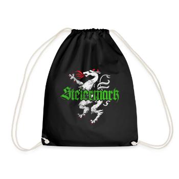 Steiermark Bekleidung Steirischer Panther - Turnbeutel - Schwarz - Vorne
