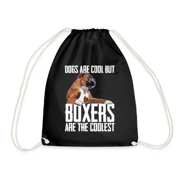 Boxerhunde sind cool, aber Boxer sind am coolsten - Turnbeutel - Schwarz - Vorne