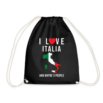 I love italy italian flag - Drawstring Bag - black - Front