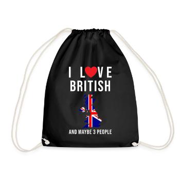 England Ich liebe Britanien - Turnbeutel - Schwarz - Vorne