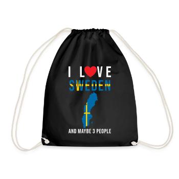 Suède j'aime la Suède - Sac de sport léger - noir - Devant