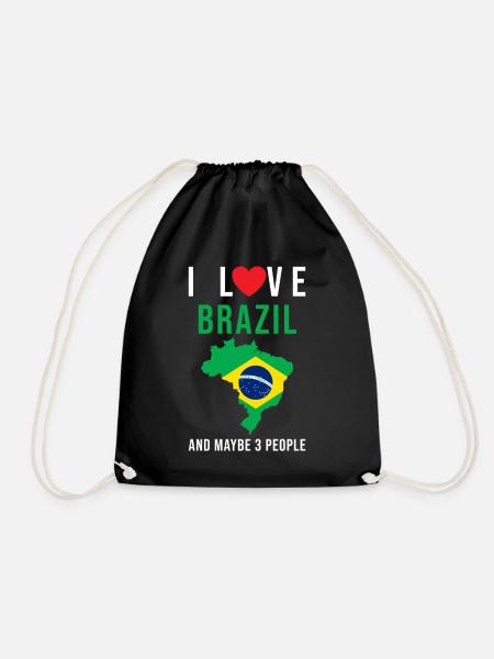 Brasilien Ich liebe Brasilien - Turnbeutel - Schwarz