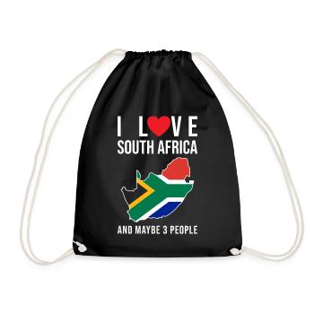 South Africa I love South Africa - Drawstring Bag - black - Front