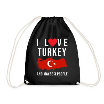 Türkei Ich liebe Türkei - Turnbeutel - Schwarz - Vorne