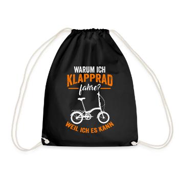 Klappradfahrer Fahrradtour Fahrradrennen Fahrrad - Turnbeutel - Schwarz - Vorne