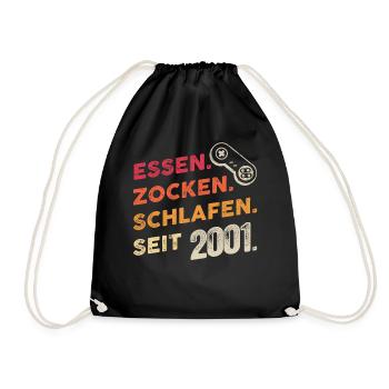 20 Geburtstag Gamer Gaming Zocker Retro Geschenk - Turnbeutel - Schwarz - Vorne
