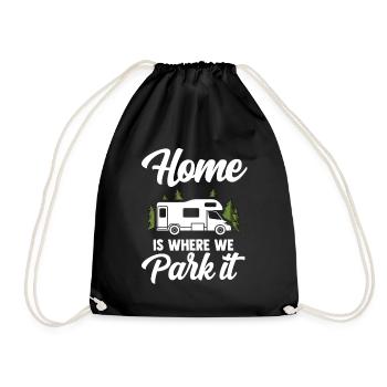 Camping Tshirt Caravan Camping Campfire Caravan - Drawstring Bag - black - Front