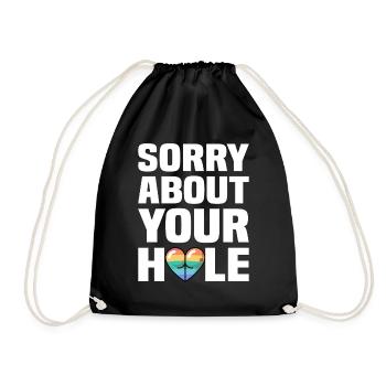Désolé pour votre trou Gay LGBTQ Arc-en-ciel - Sac de sport léger - noir - Devant
