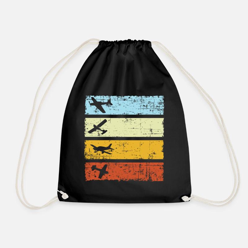 Modellflug Modellflieger retro vintage Modellflug - Turnbeutel - Schwarz
