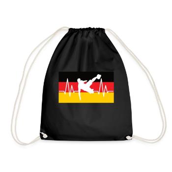 Football Germany Heartbeat - Drawstring Bag - black - Front