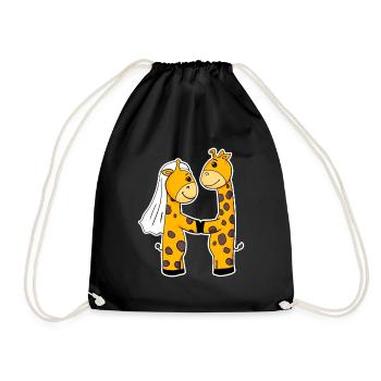 Married giraffes - Drawstring Bag - black - Front