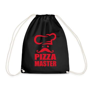 Pizza Master Feinschmecker Pizza Chefkoch Pizzeria - Turnbeutel - Schwarz - Vorne