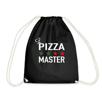 Pizza Master Pizza Chefkoch Italienische Pizza - Turnbeutel - Schwarz - Vorne