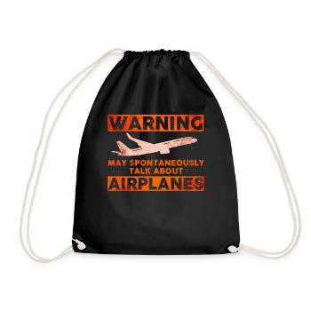 Aircraft lovers pilot aviation aviation aircraft - Drawstring Bag - black - Front