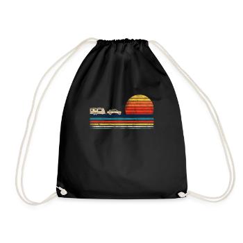 Camping Truck & Travel Trailer - Drawstring Bag - black - Front