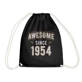 Awsome since 1954 Jahrgang Geburtstag - Turnbeutel - Schwarz - Vorne