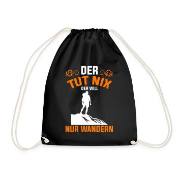 Der Tut Nix der Will Nur Wandern - Turnbeutel - Schwarz - Vorne