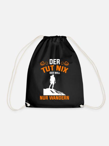 Der Tut Nix der Will Nur Wandern - Turnbeutel - Schwarz