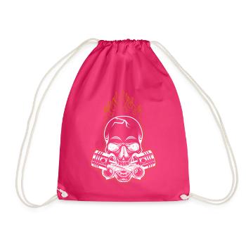 Motorrad Geschenk Motorsport Racer Motorbike Biker - Turnbeutel - Fuchsia - Vorne