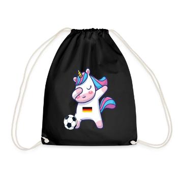 Dabbing Unicorn Football Germany - Drawstring Bag - black - Front