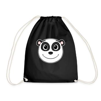 Panda - Turnbeutel - Schwarz - Vorne