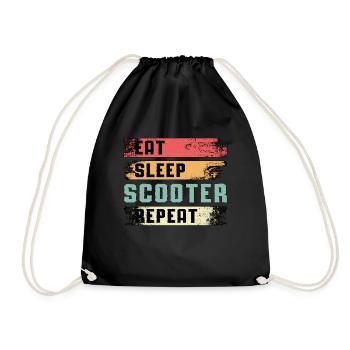 Scooter Stunt E-Scooter Stunt Vintage Gift - Drawstring Bag - black - Front