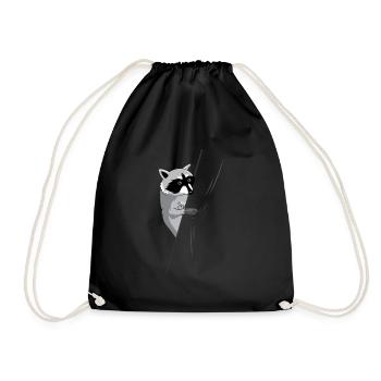 Raccoon Panda Raccoon Masked Hiding Bandit - Turnbeutel - Schwarz - Vorne