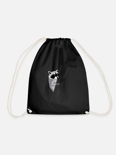 Raccoon Panda Raccoon Masked Hiding Bandit - Turnbeutel - Schwarz