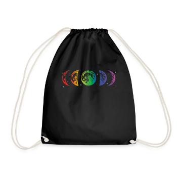 Not A Moon Phase LBGTQ Gay Rights Rainbow Pride As - Turnbeutel - Schwarz - Vorne