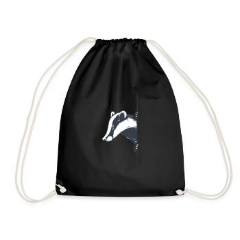 Süßes Dachs Geschenk - Turnbeutel - Schwarz - Vorne