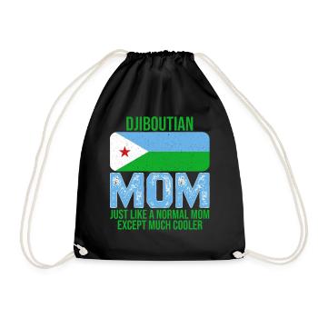 Djiboutian Mom Djibouti flag for Mother's Day - Drawstring Bag - black - Front