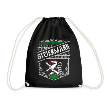 Steiermark Vintage Retro Wappen - Turnbeutel - Schwarz - Vorne