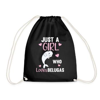 Juste une fille qui aime Les bélugas doux baleine - Sac de sport léger - noir - Devant