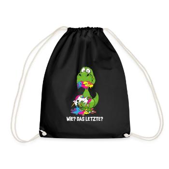 Drache Wie Das Letzte Drache frisst Einhorn - Turnbeutel - Schwarz - Vorne