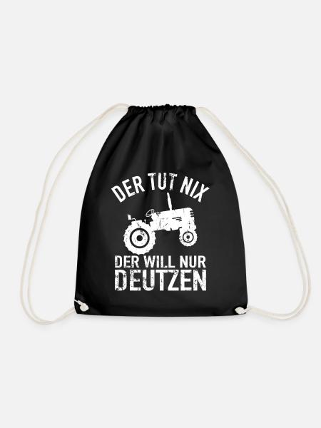 Traktor Bauer - Der Tut Nix Der Will Nur Deutzen - Turnbeutel - Schwarz