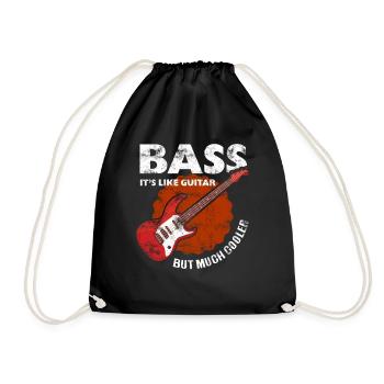 Bass Gitarrist Bassist Bass Spieler - Turnbeutel - Schwarz - Vorne