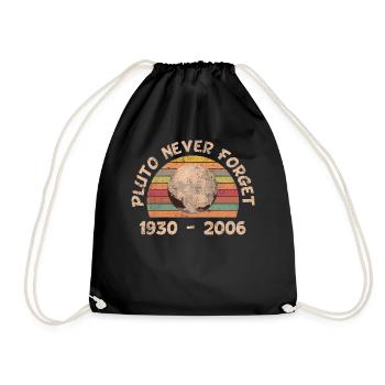 Pluto | Vintage Never Forget Pluto - Turnbeutel - Schwarz - Vorne