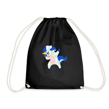 Finnland Flagge Dabbing Einhorn - Turnbeutel - Schwarz - Vorne