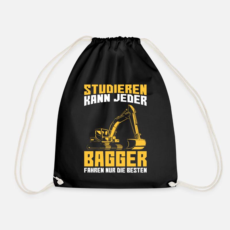 Baggerfahrer Bagger Spruch - Turnbeutel - Schwarz