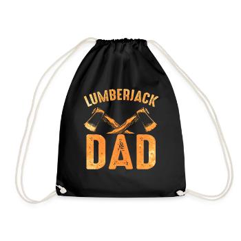 Lumberjack woodworker woodcutter father - Drawstring Bag - black - Front