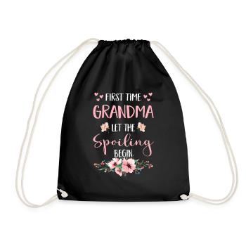 Expect-to-be Grandma Omi flowers grandparents most amazing - Drawstring Bag - black - Front